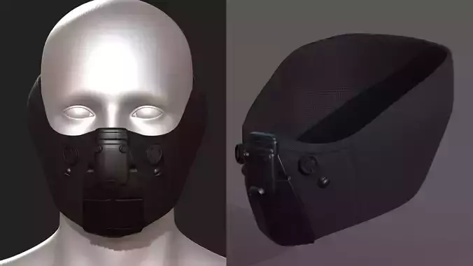 Gas mask respirator scifi futuristic 3d 