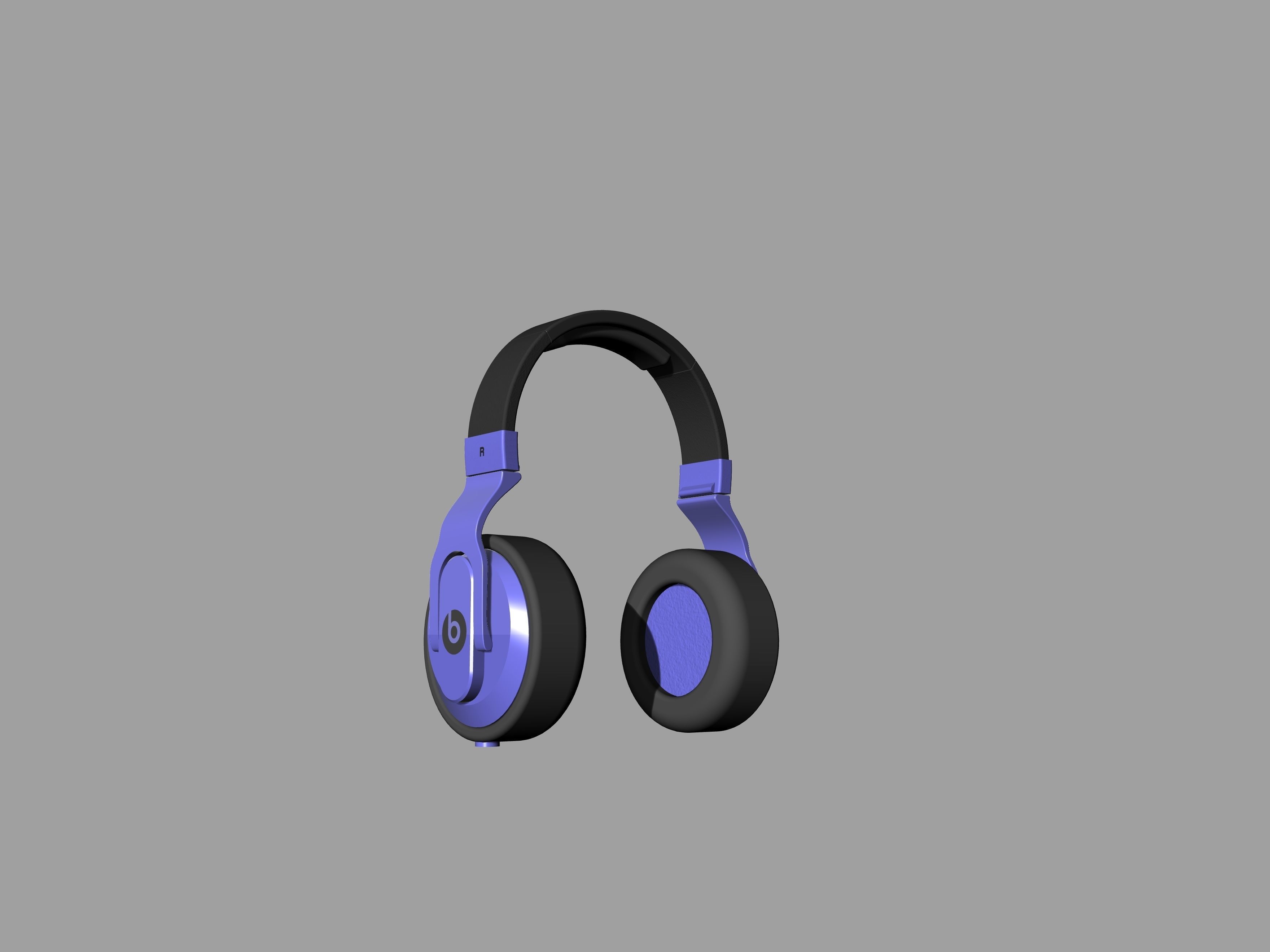 Black and blue beats headphones 3D print model_6