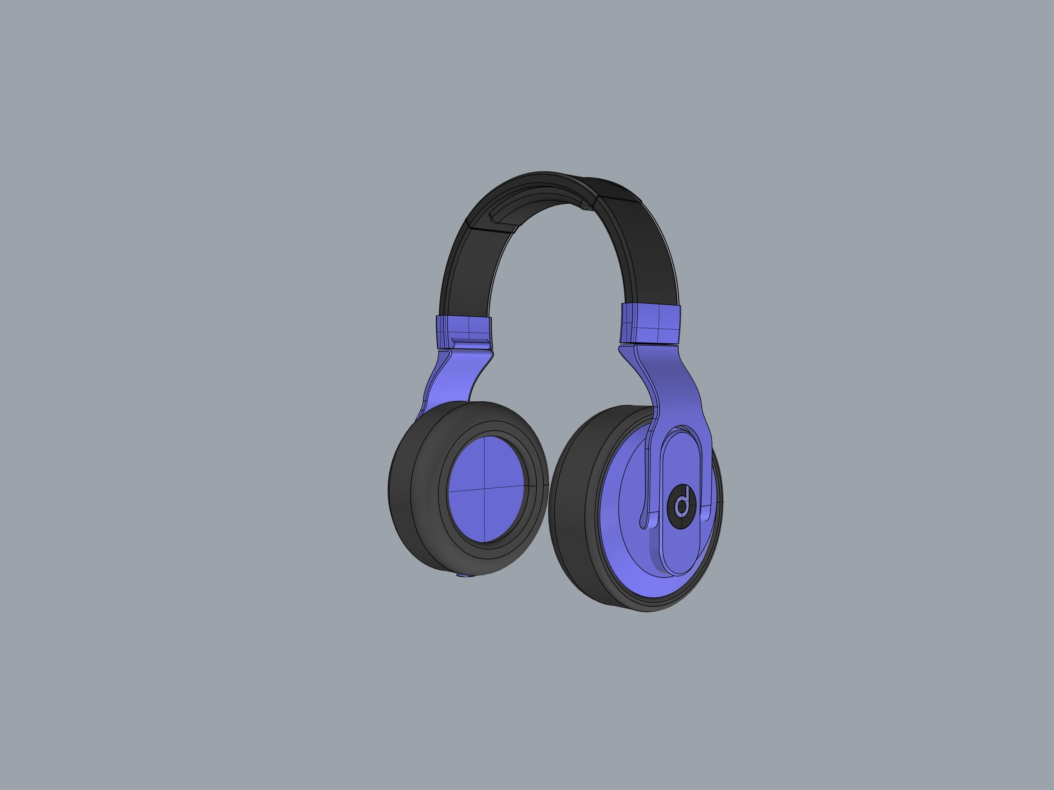 Black and blue beats headphones 3D print model_10