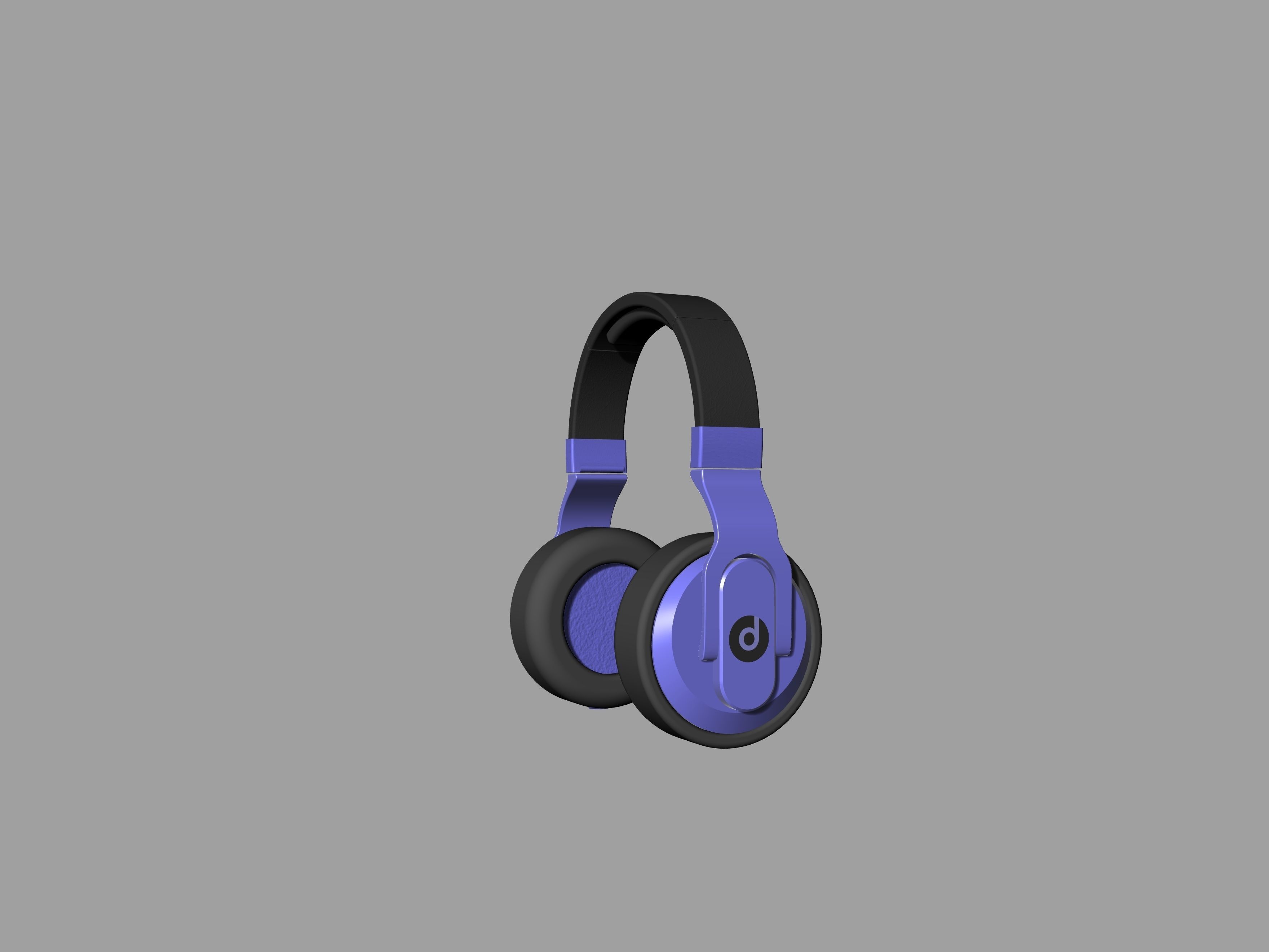 Black and blue beats headphones 3D print model_8