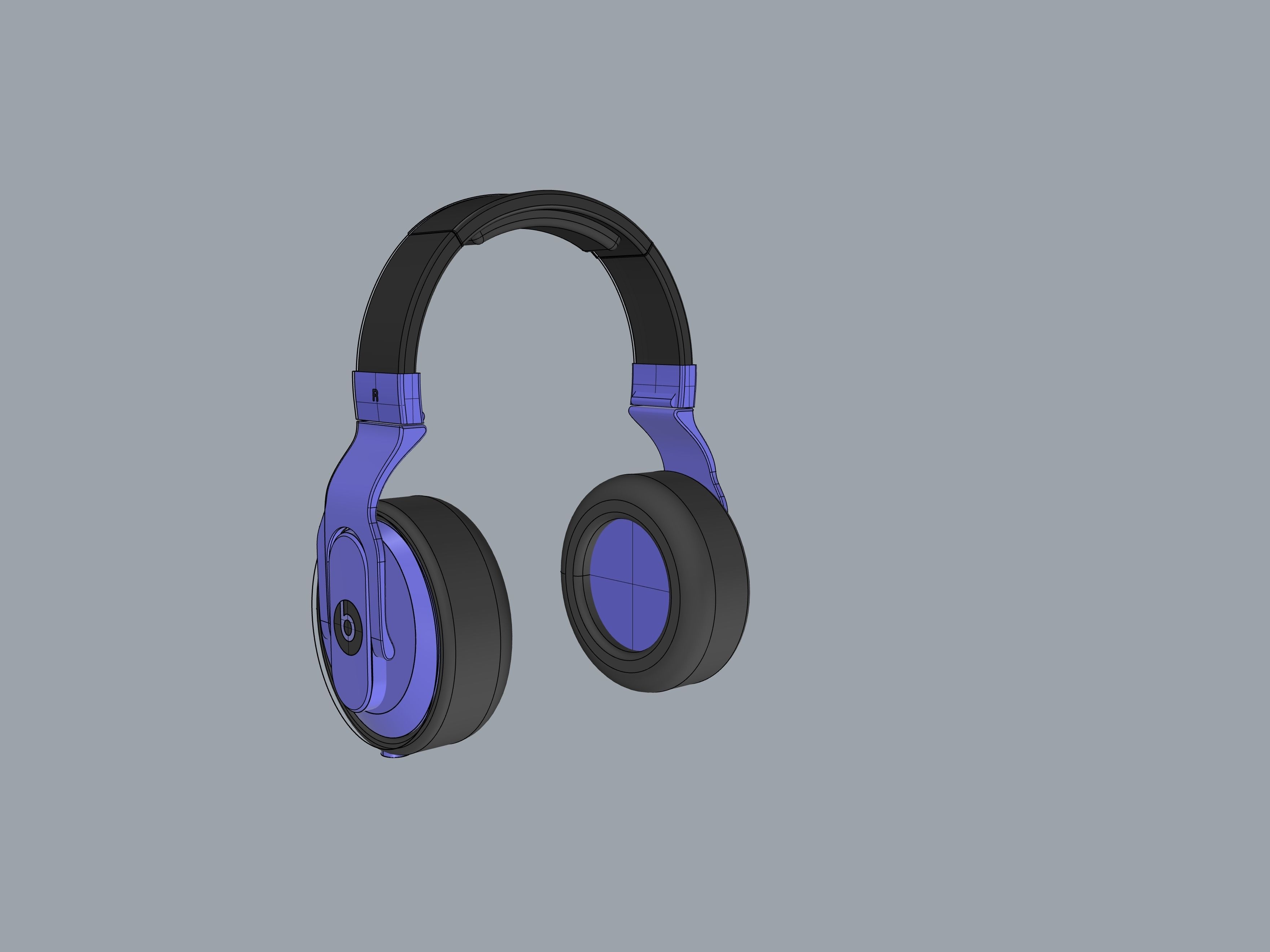Black and blue beats headphones 3D print model_9