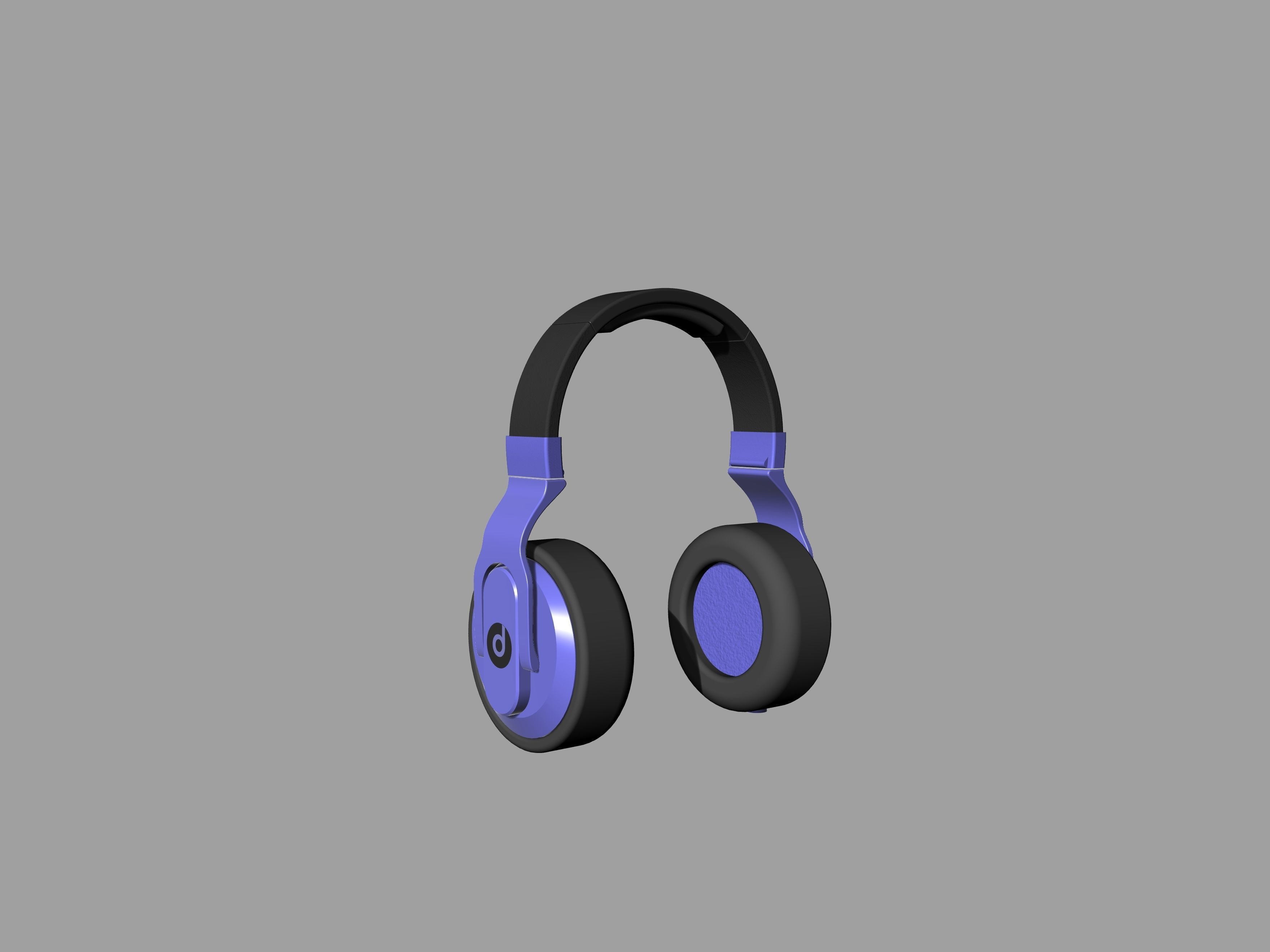 Black and blue beats headphones 3D print model_5