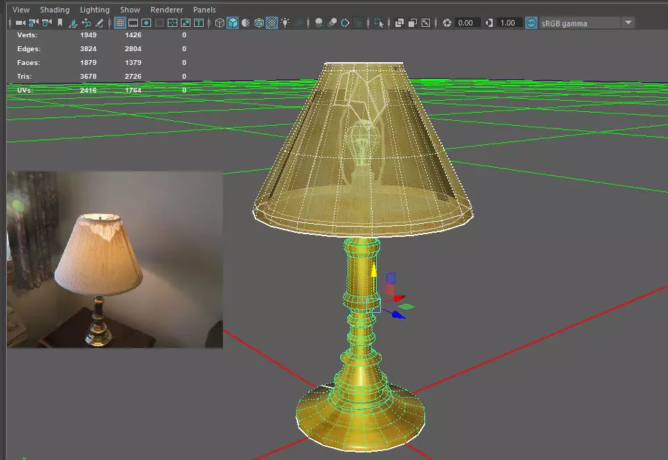 PBR Old Ripped Lamp Low-poly 3D model