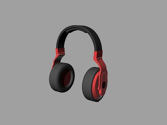 Black and red  beats headphones 3D print model