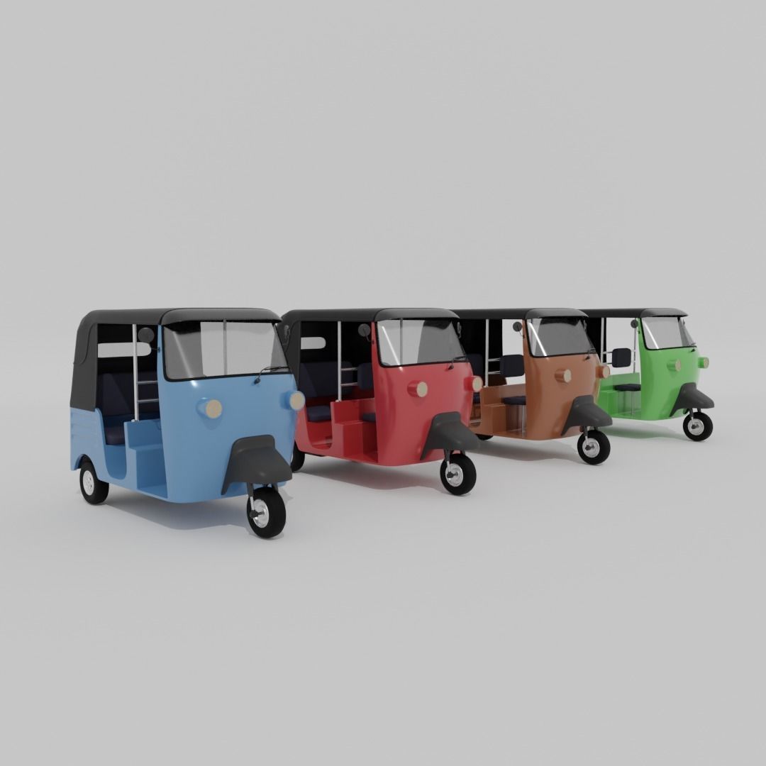 Rickshaw tuk tuk - tuk tuk 3D model_9