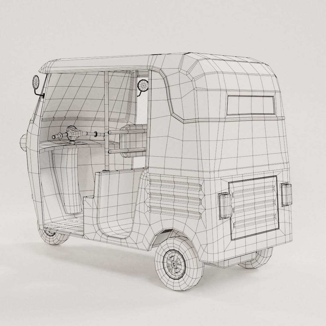Rickshaw tuk tuk - tuk tuk 3D model_4
