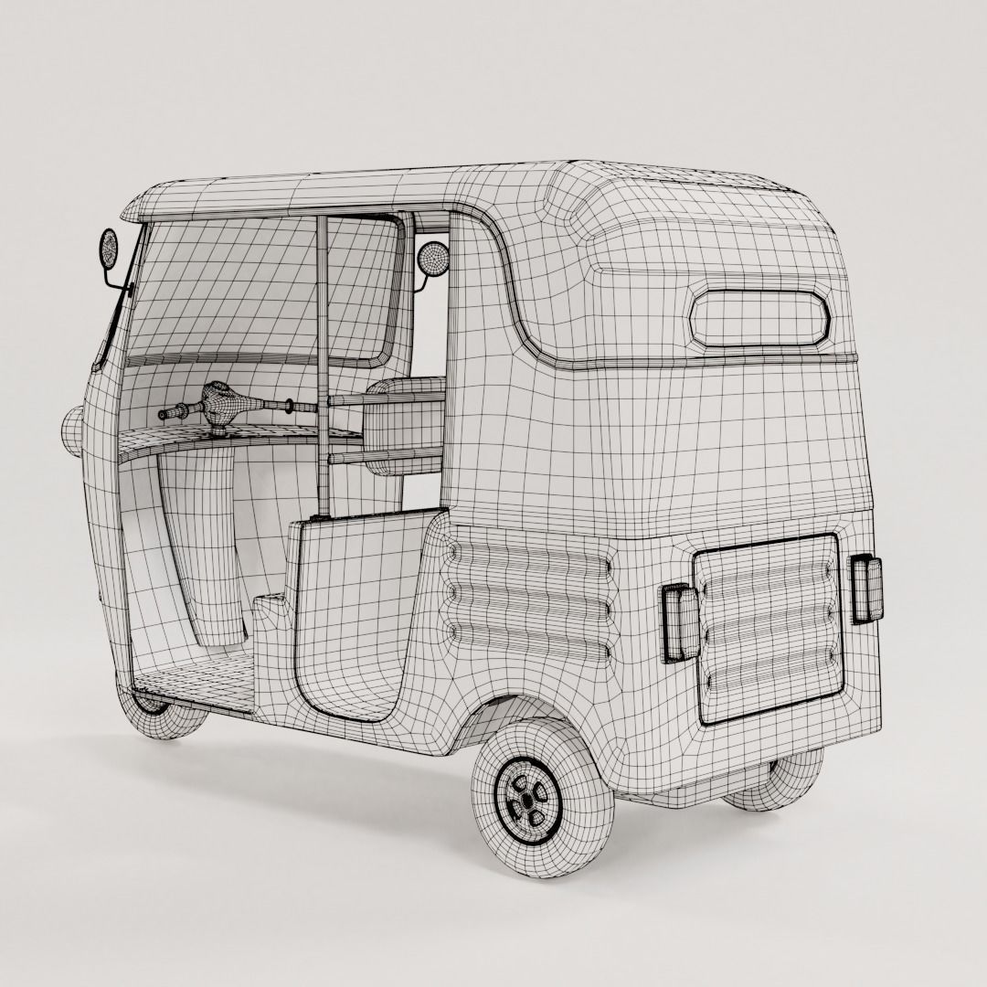 Rickshaw tuk tuk - tuk tuk 3D model_7