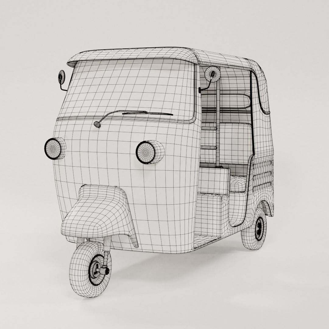 Rickshaw tuk tuk - tuk tuk 3D model_6