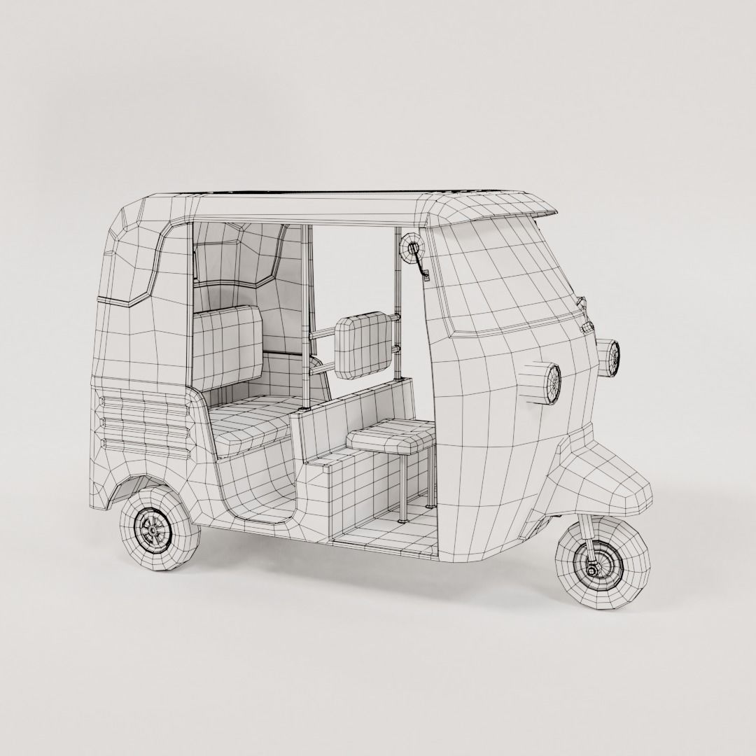 Rickshaw tuk tuk - tuk tuk 3D model_5
