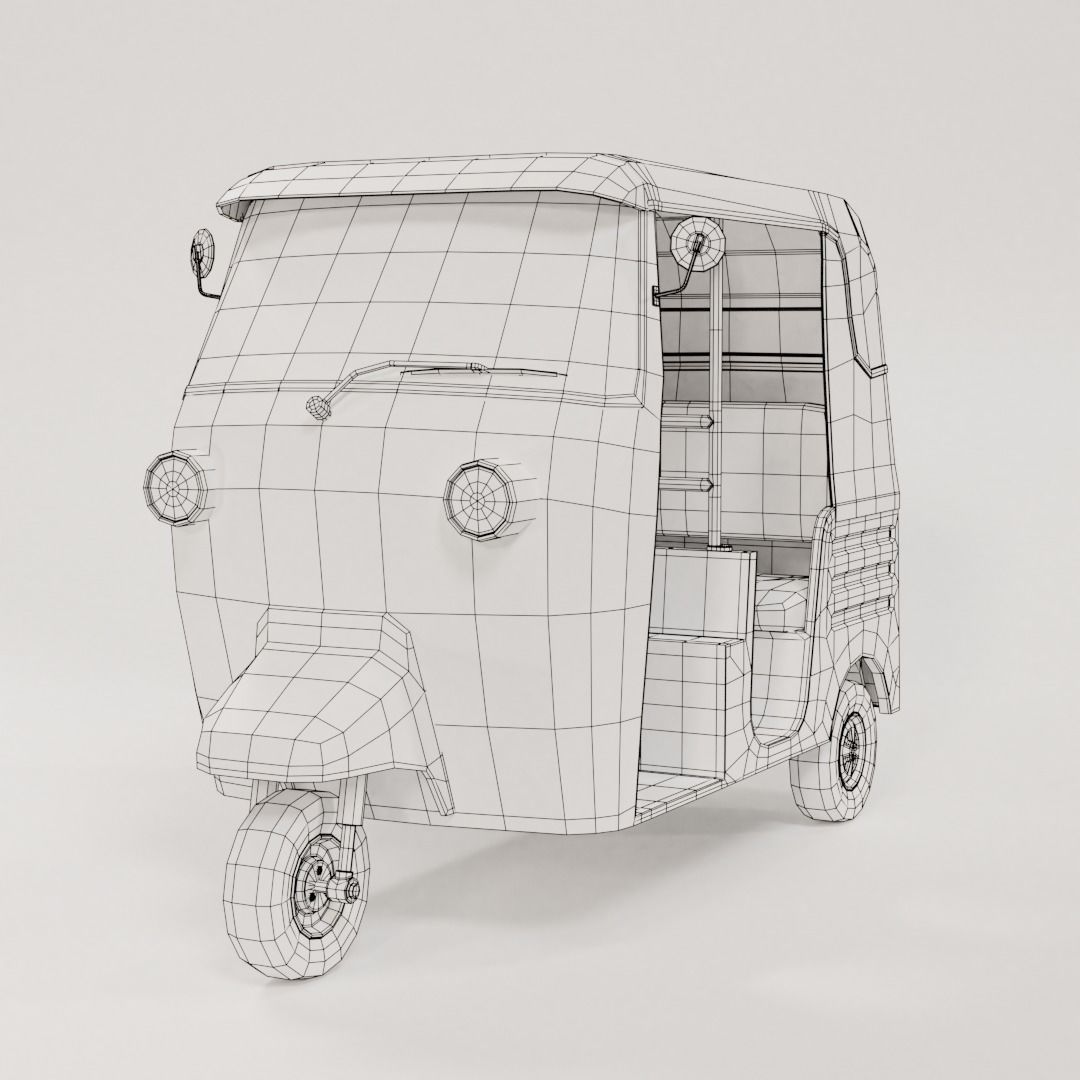 Rickshaw tuk tuk - tuk tuk 3D model_3
