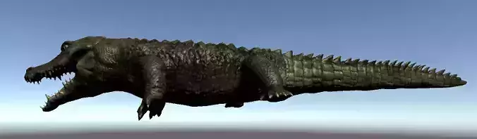 Crocodile alligator flying in sky Low-poly 3D model