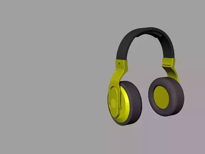 Black and yellow beats headphones 3D print model