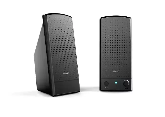 Black  desktop Stereo 2-1 speaker  3D print model