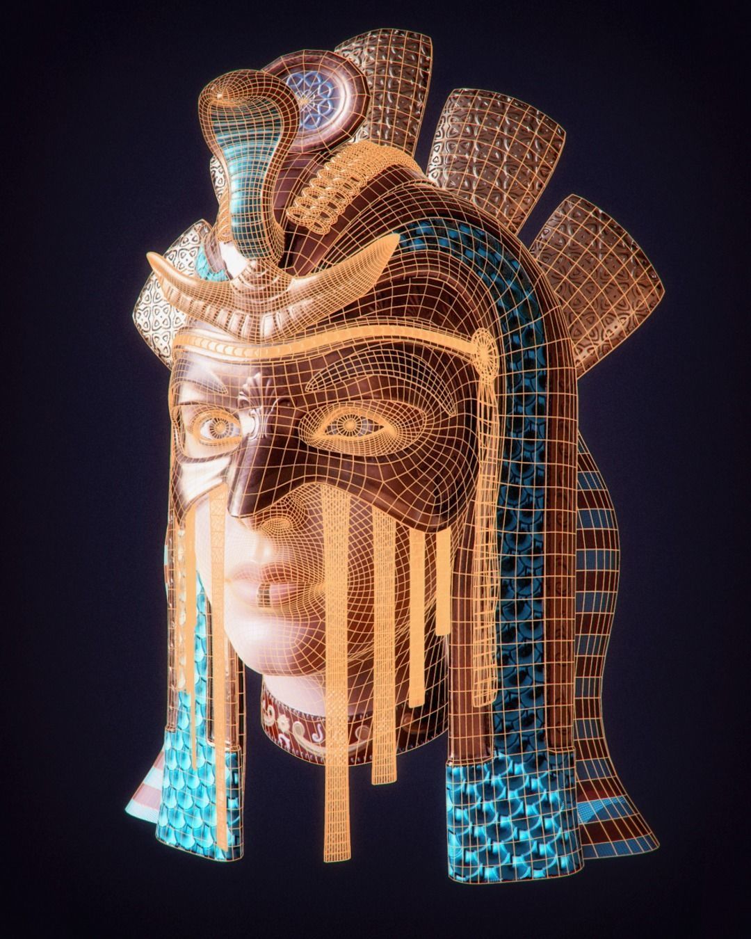 Veronese Mask Of Cleopatra 28 Cm Wall Decoration Egyptian Pharaoh