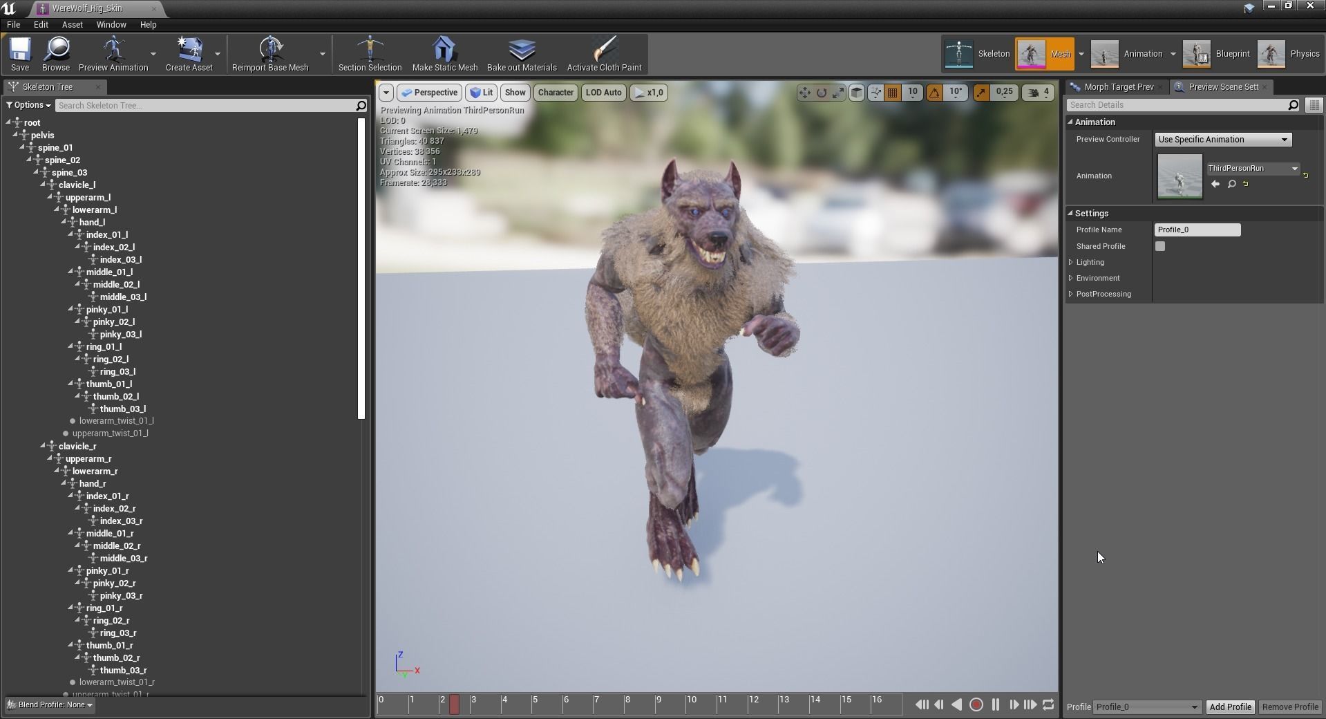 WereWolf Wild Realistic Low-poly 3D model_38