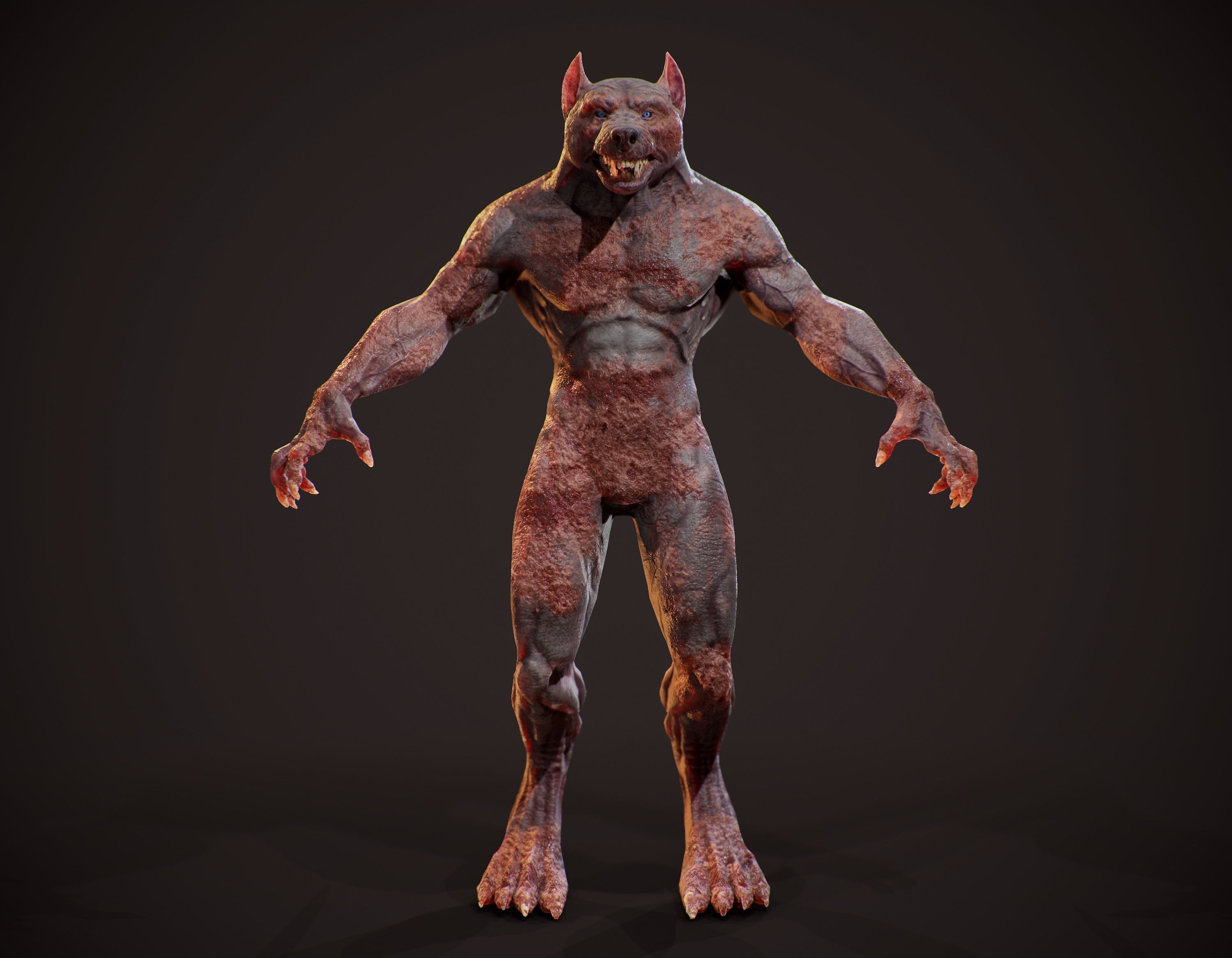 WereWolf Wild Realistic Low-poly 3D model_8