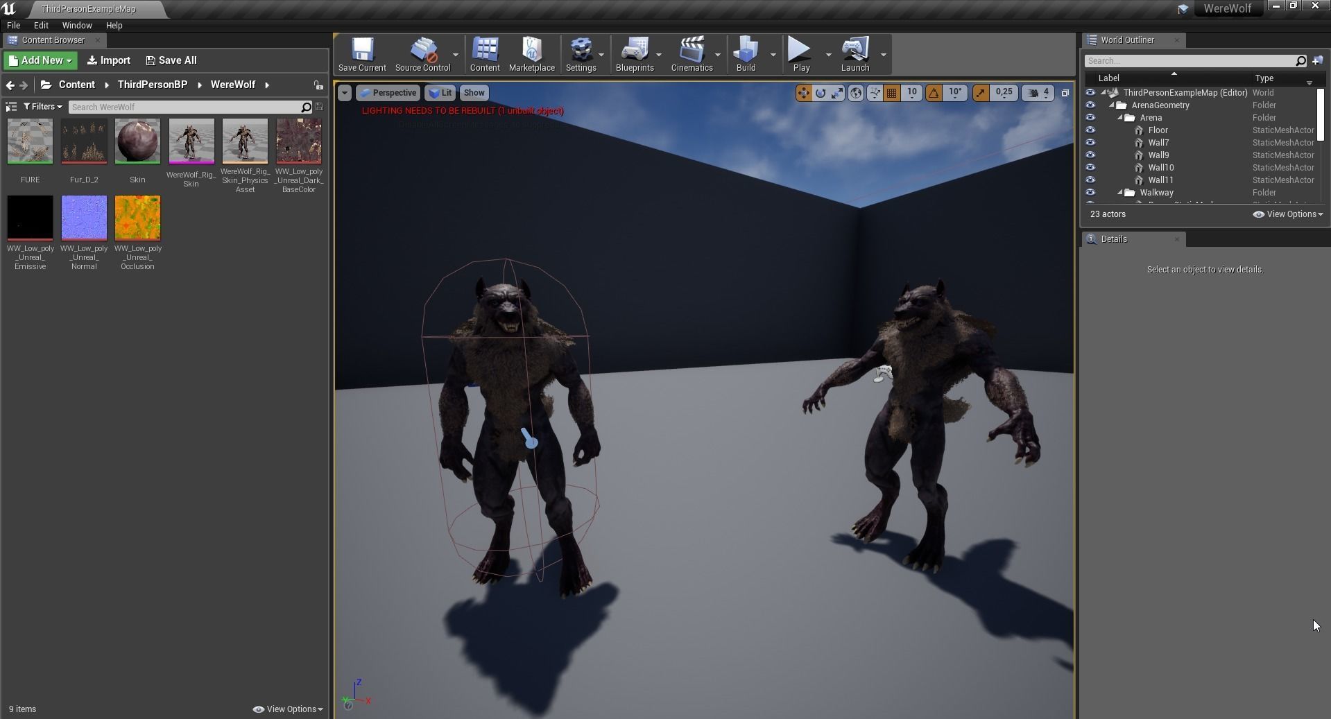 WereWolf Wild Realistic Low-poly 3D model_37