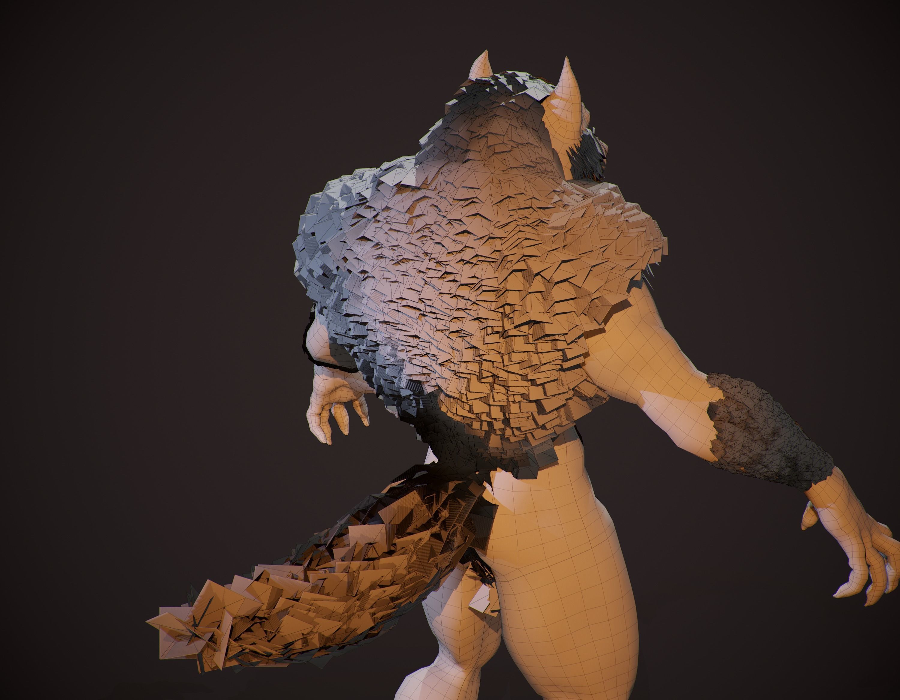 WereWolf Wild Realistic Low-poly 3D model_30