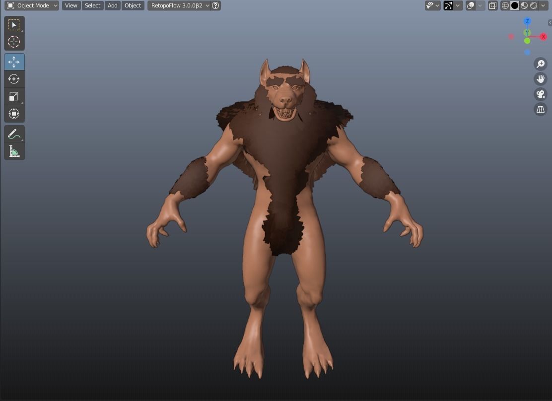 WereWolf Wild Realistic Low-poly 3D model_40