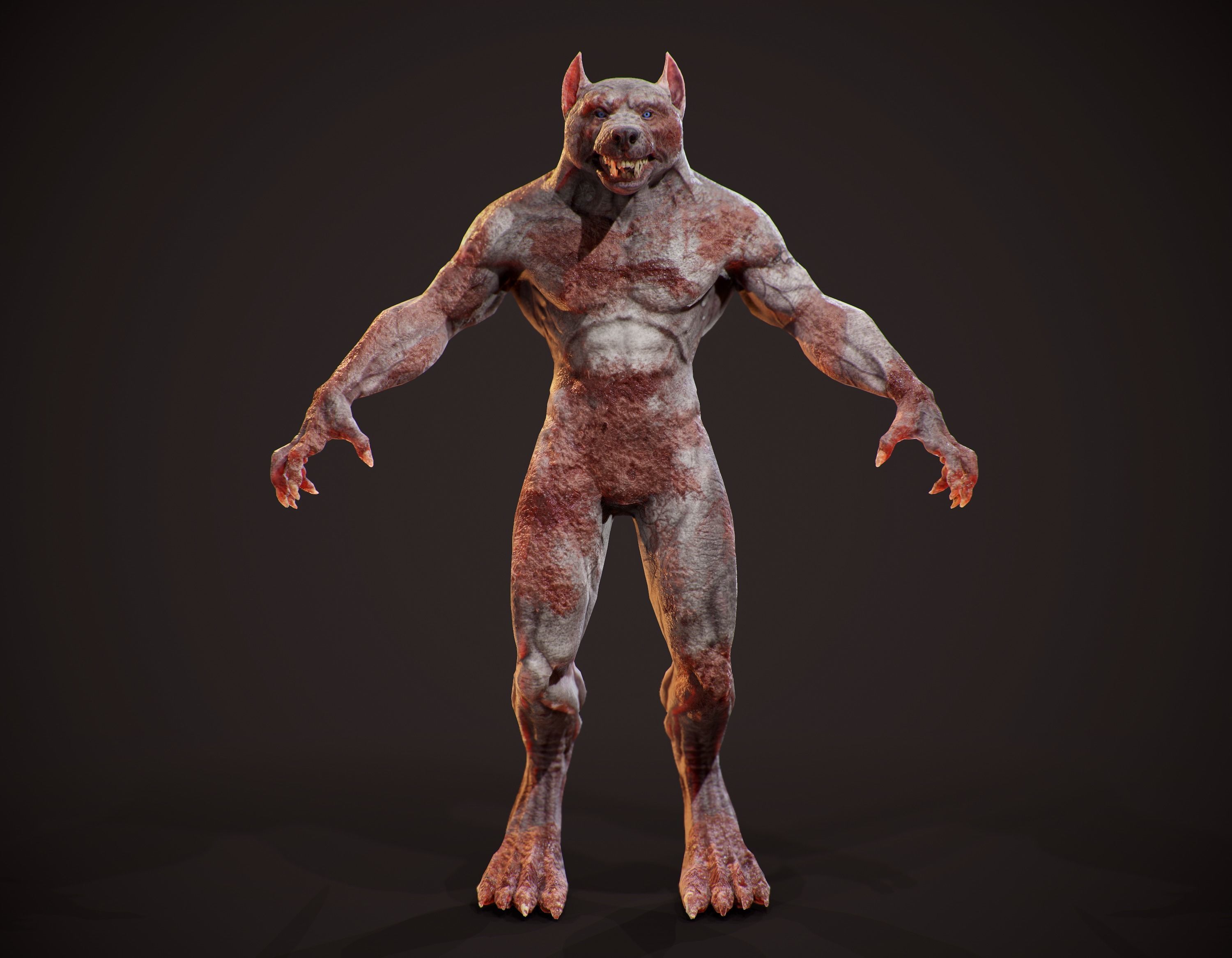 WereWolf Wild Realistic Low-poly 3D model_10