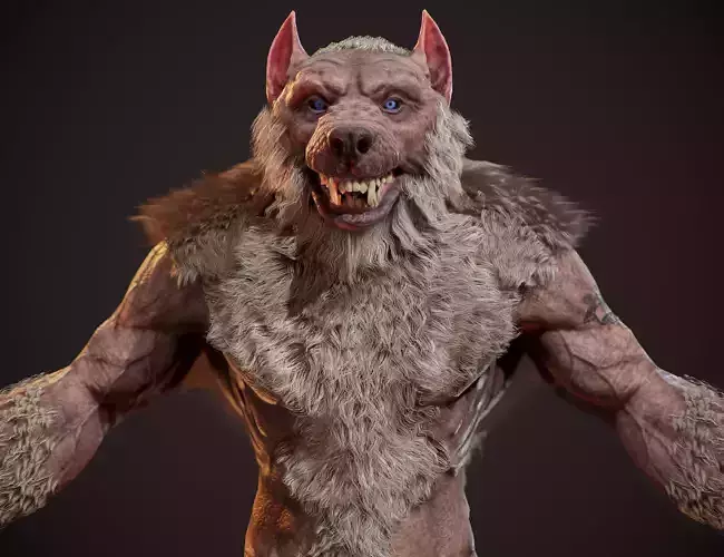 WereWolf Wild Realistic Low-poly 3D model