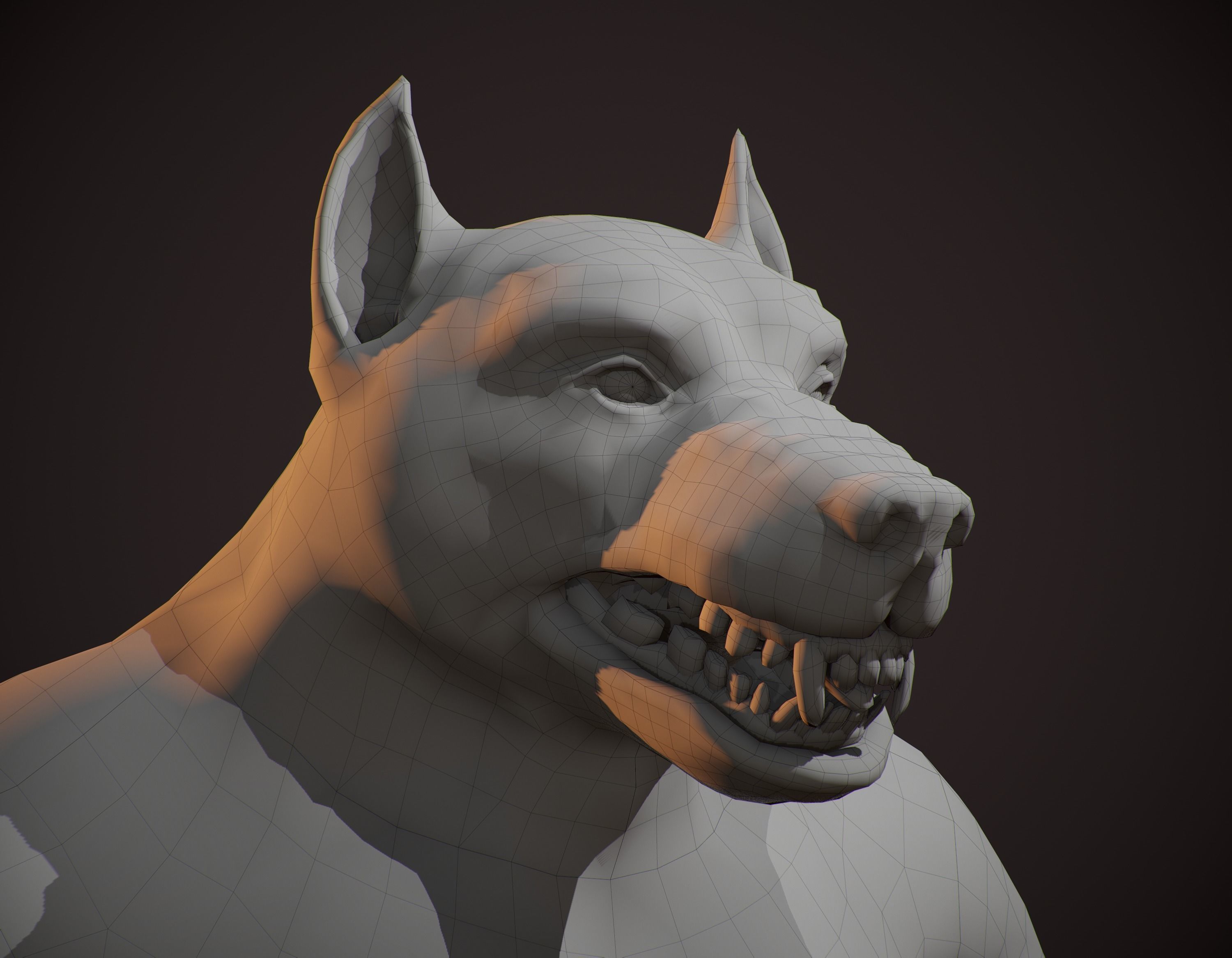 WereWolf Wild Realistic Low-poly 3D model_26