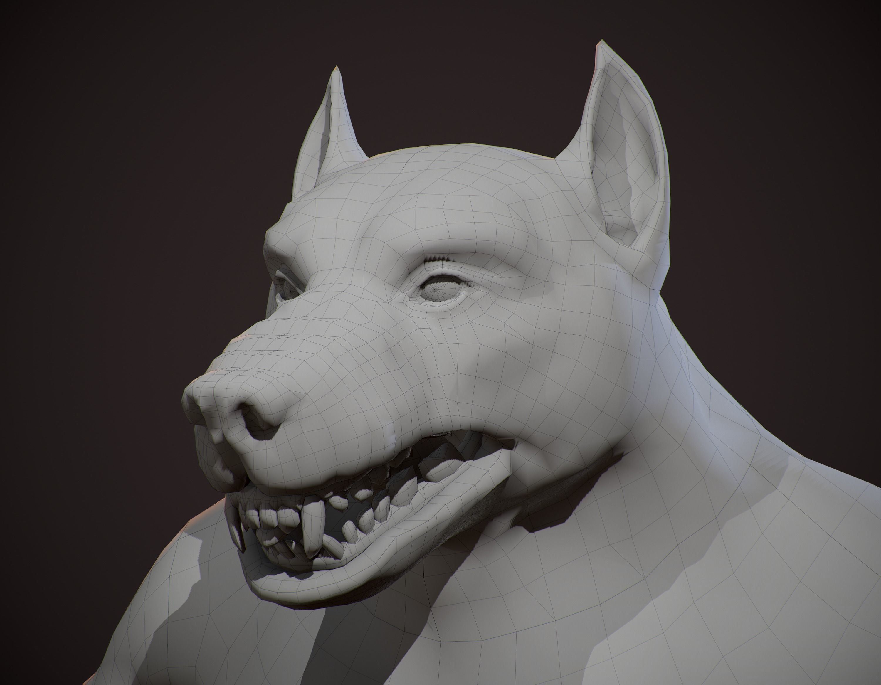 WereWolf Wild Realistic Low-poly 3D model_27