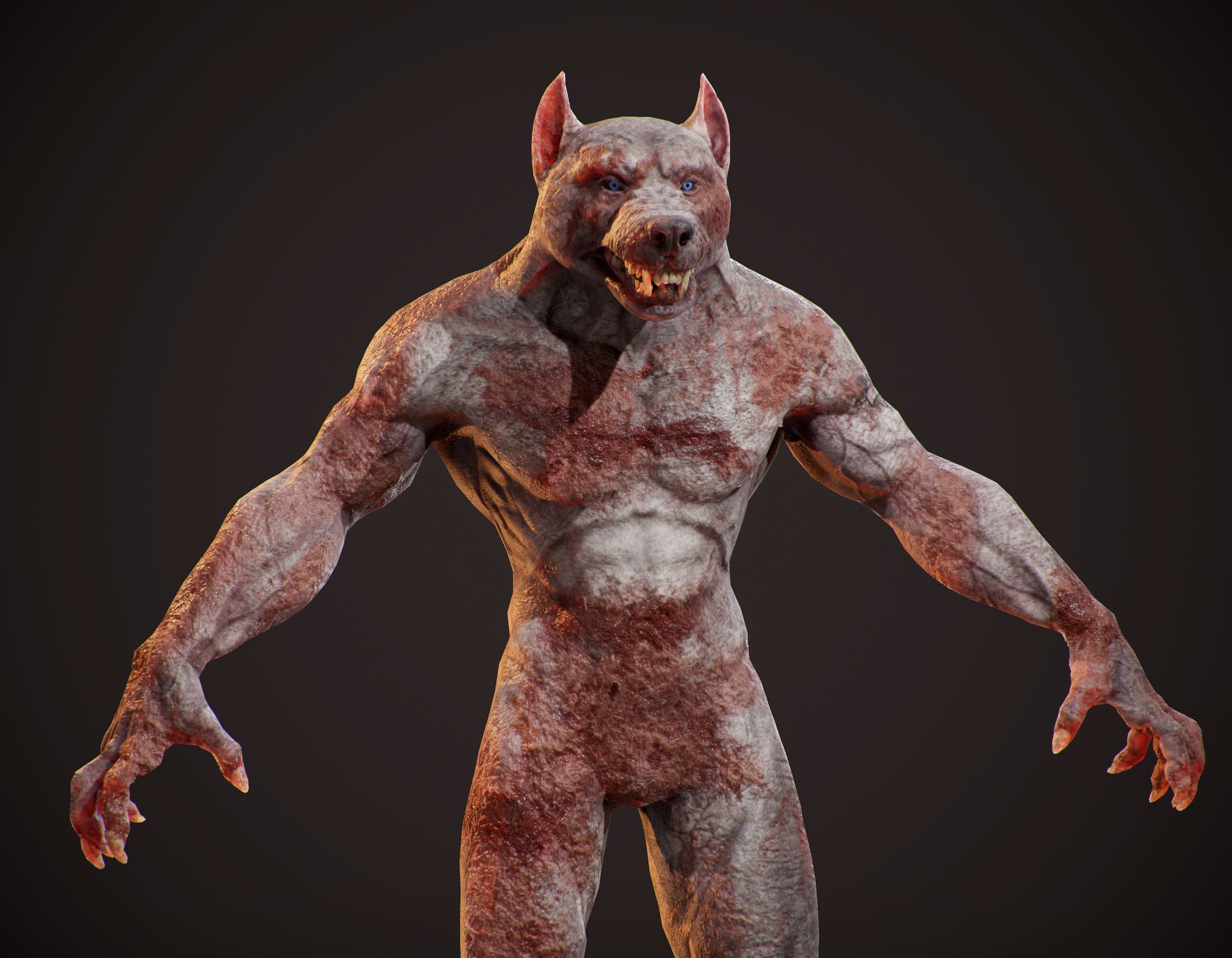 WereWolf Wild Realistic Low-poly 3D model_15