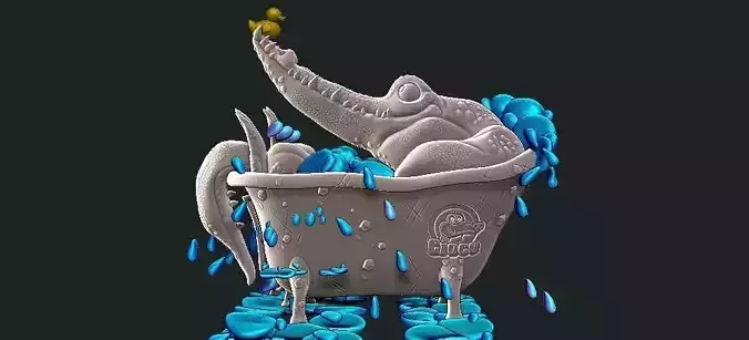 Croco in the bathroom