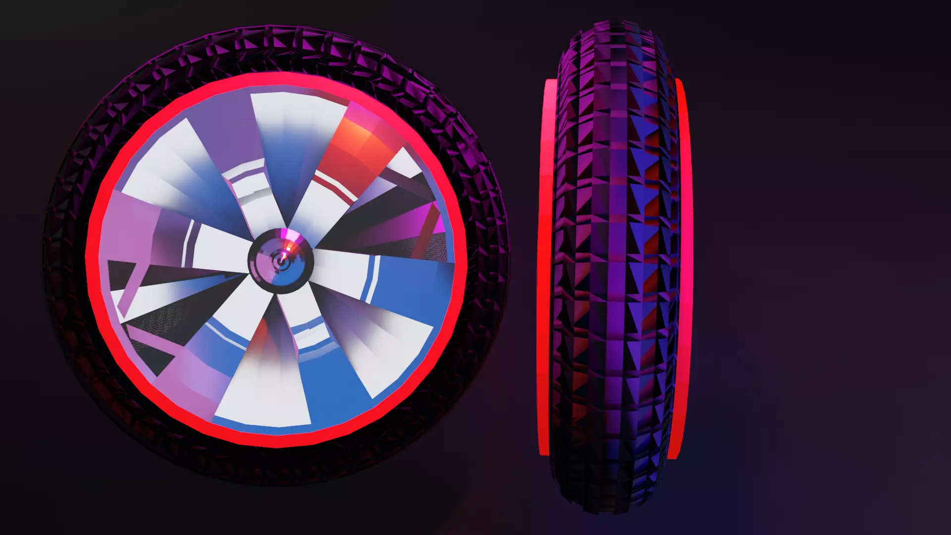 Tire for vehicles  Low-poly 3D model_0