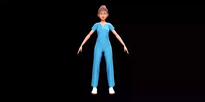Nurse - Stylized Character Woman - Ha - Blender Cycles And Eevee