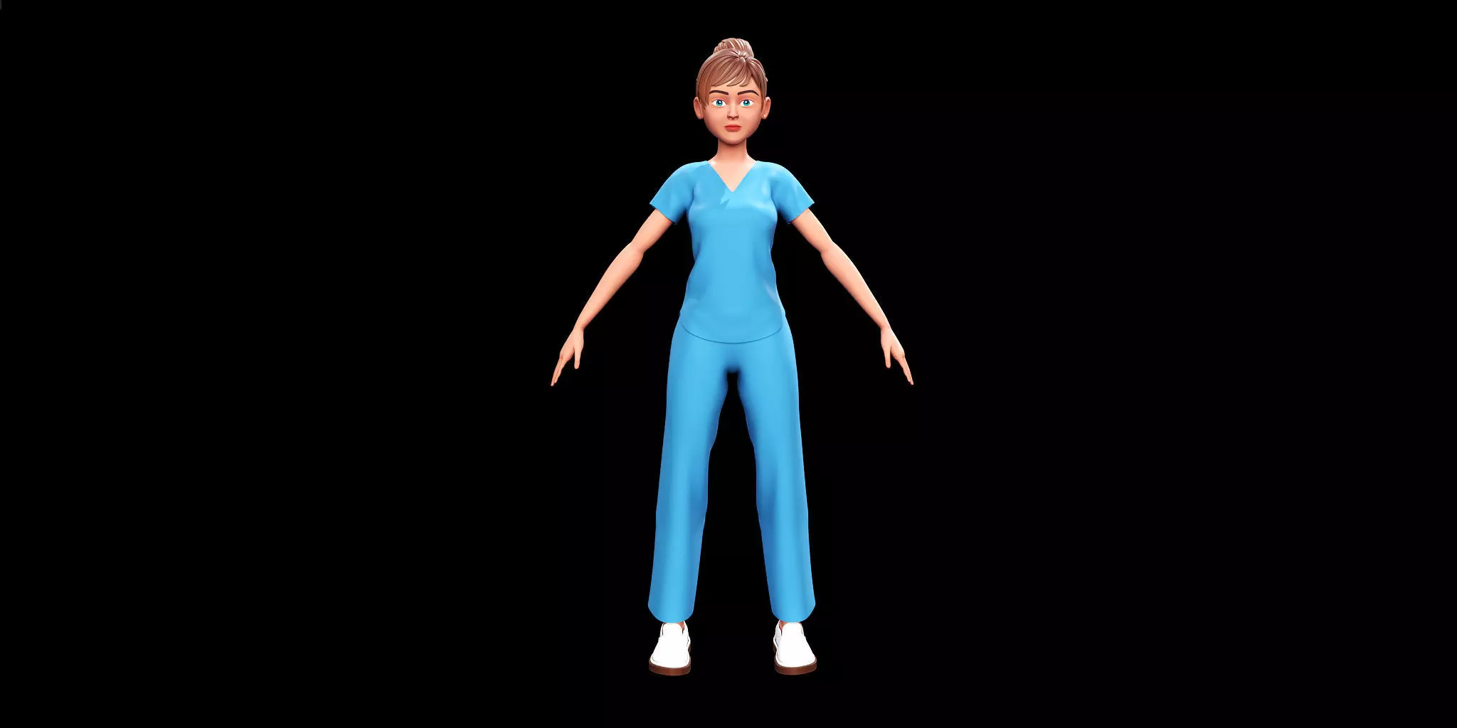 Nurse - Stylized Character Woman - Ha - Blender Cycles And Eevee 3D model
