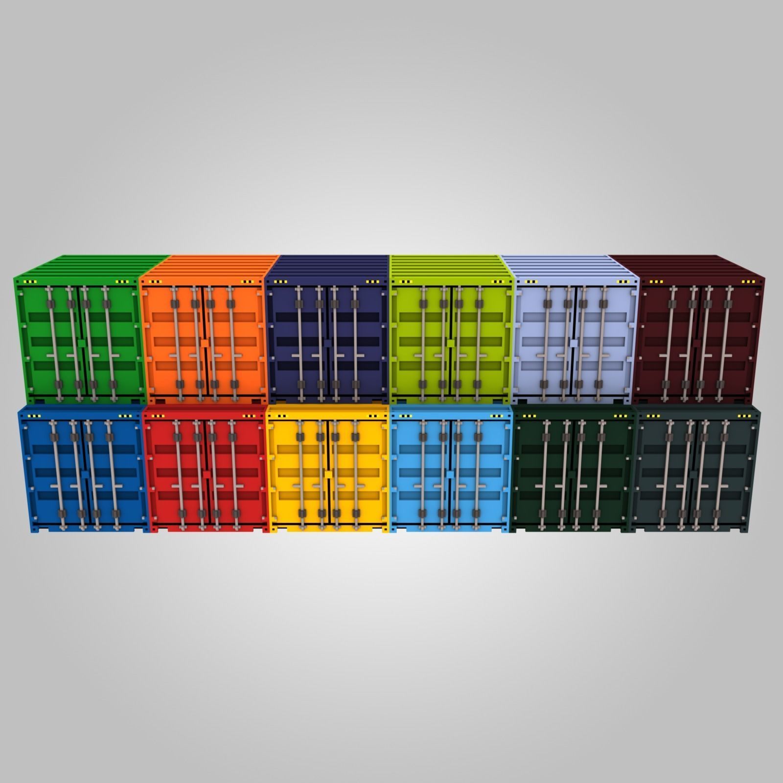 Voxel Shipping Container 10ft Low-poly 3D model_1