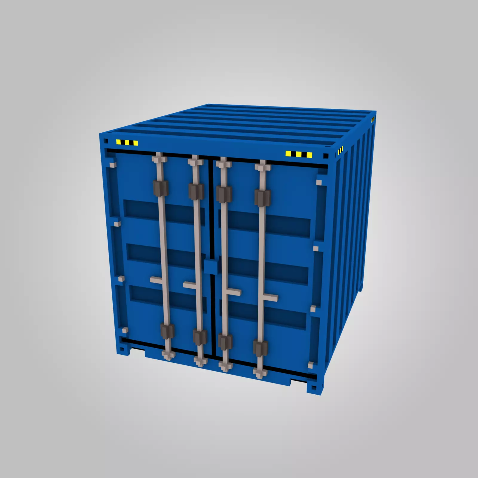 Voxel Shipping Container 10ft Low-poly 3D model_0