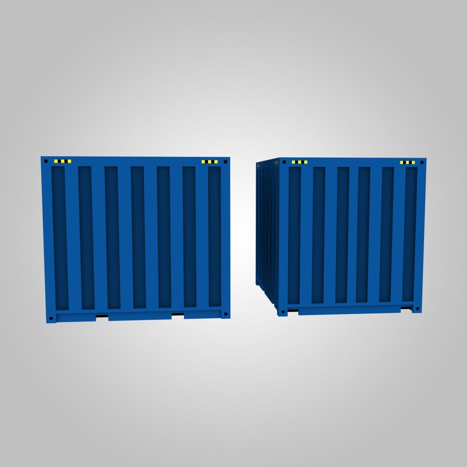 Voxel Shipping Container 10ft Low-poly 3D model_2