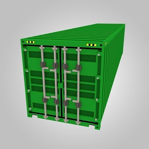 Voxel Shipping Container 40ft Low-poly 3D model