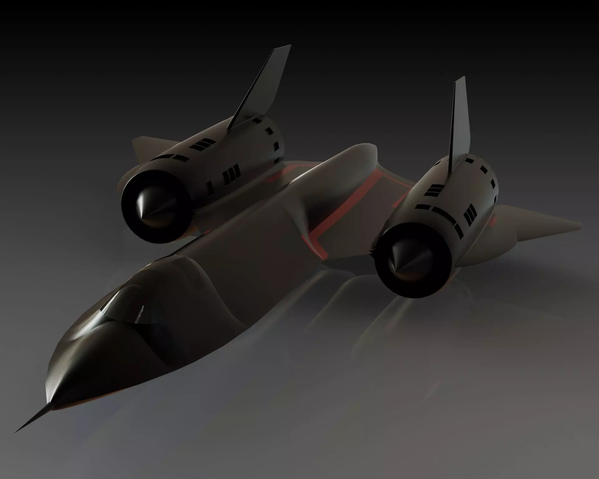 Lockheed SR-71 Blackbird Fighter Jet Model 3D model_0