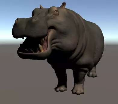 Hippopotamus Low-poly 3D model_0