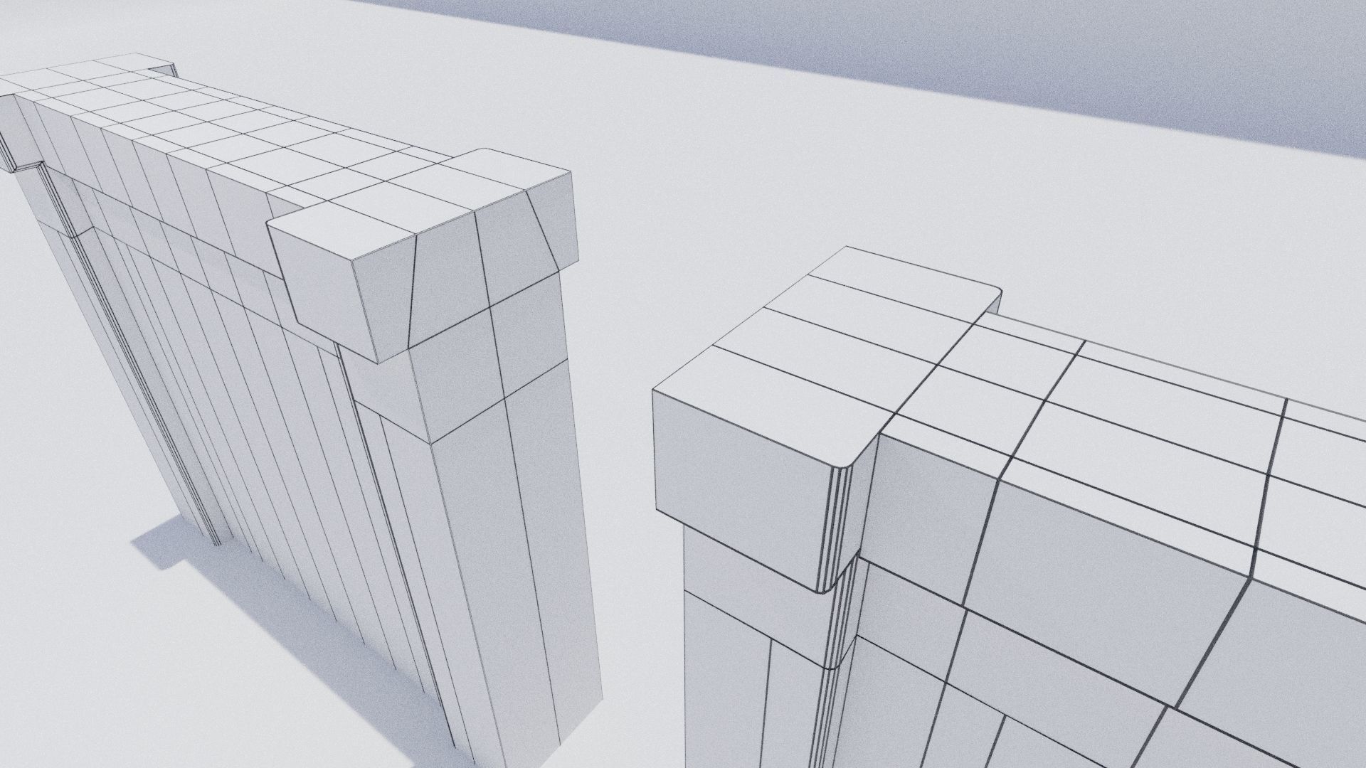 Brick wall Low-poly 3D model_6