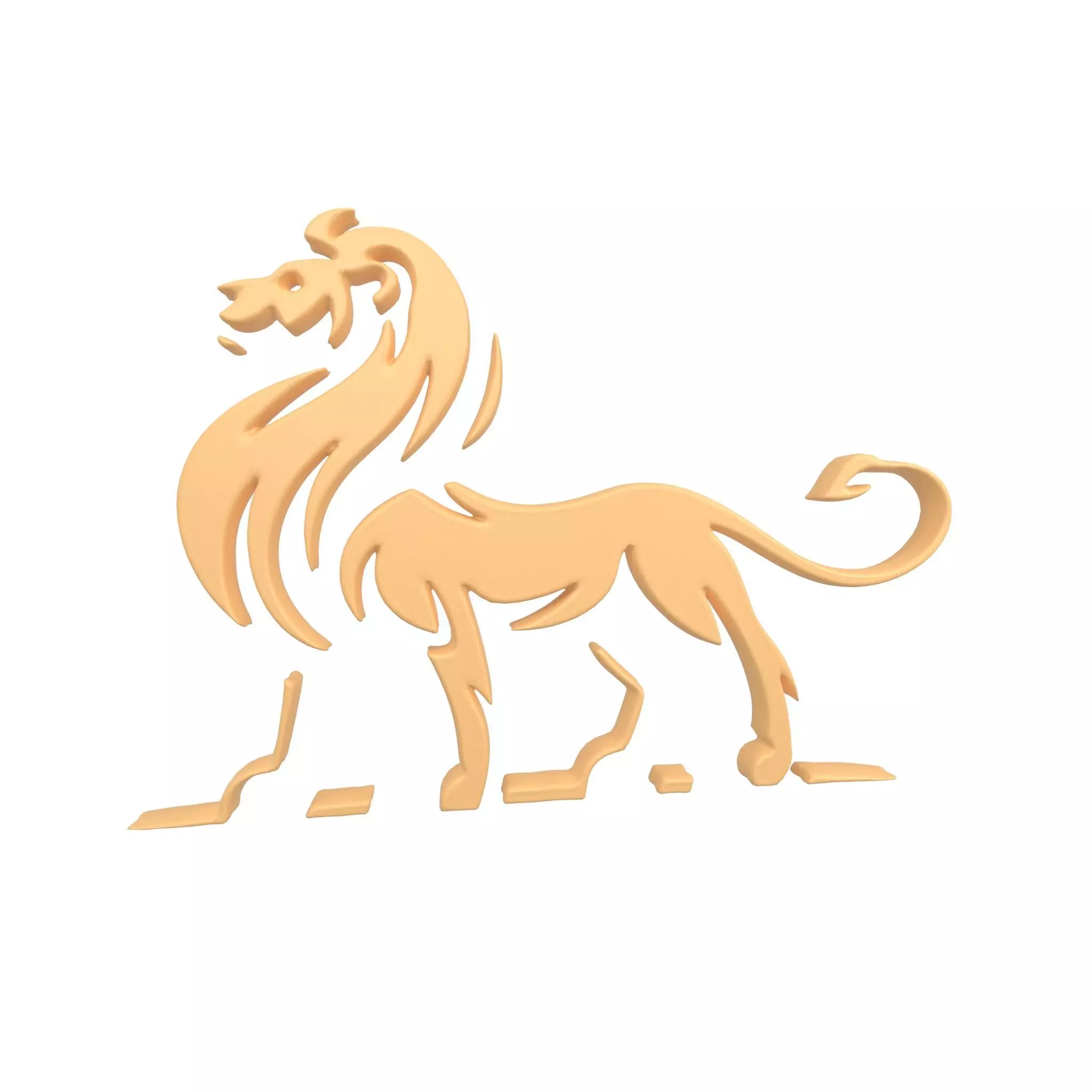 Lion Emblem v2 001 Low-poly 3D model_0