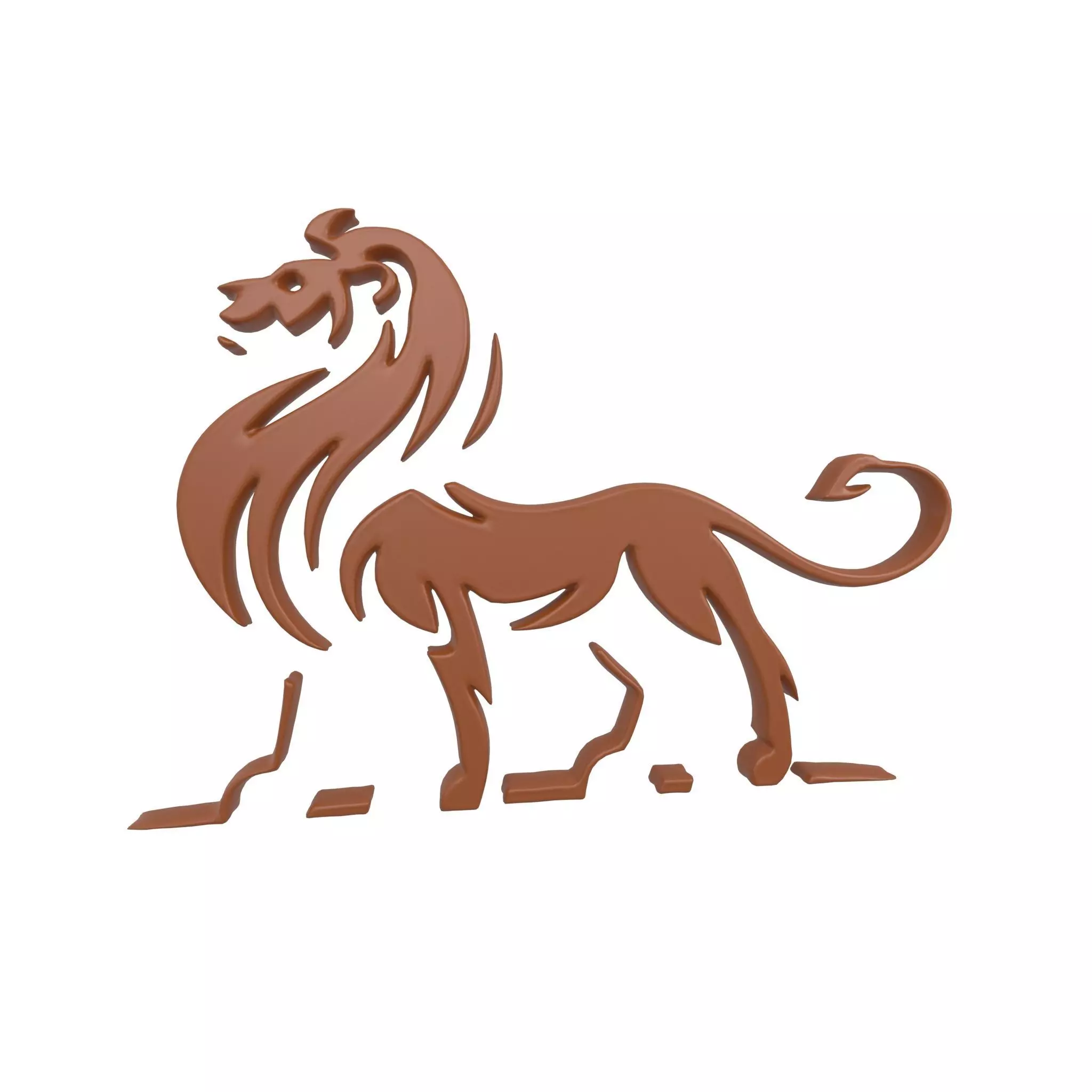 Lion Emblem v2 002 Low-poly 3D model