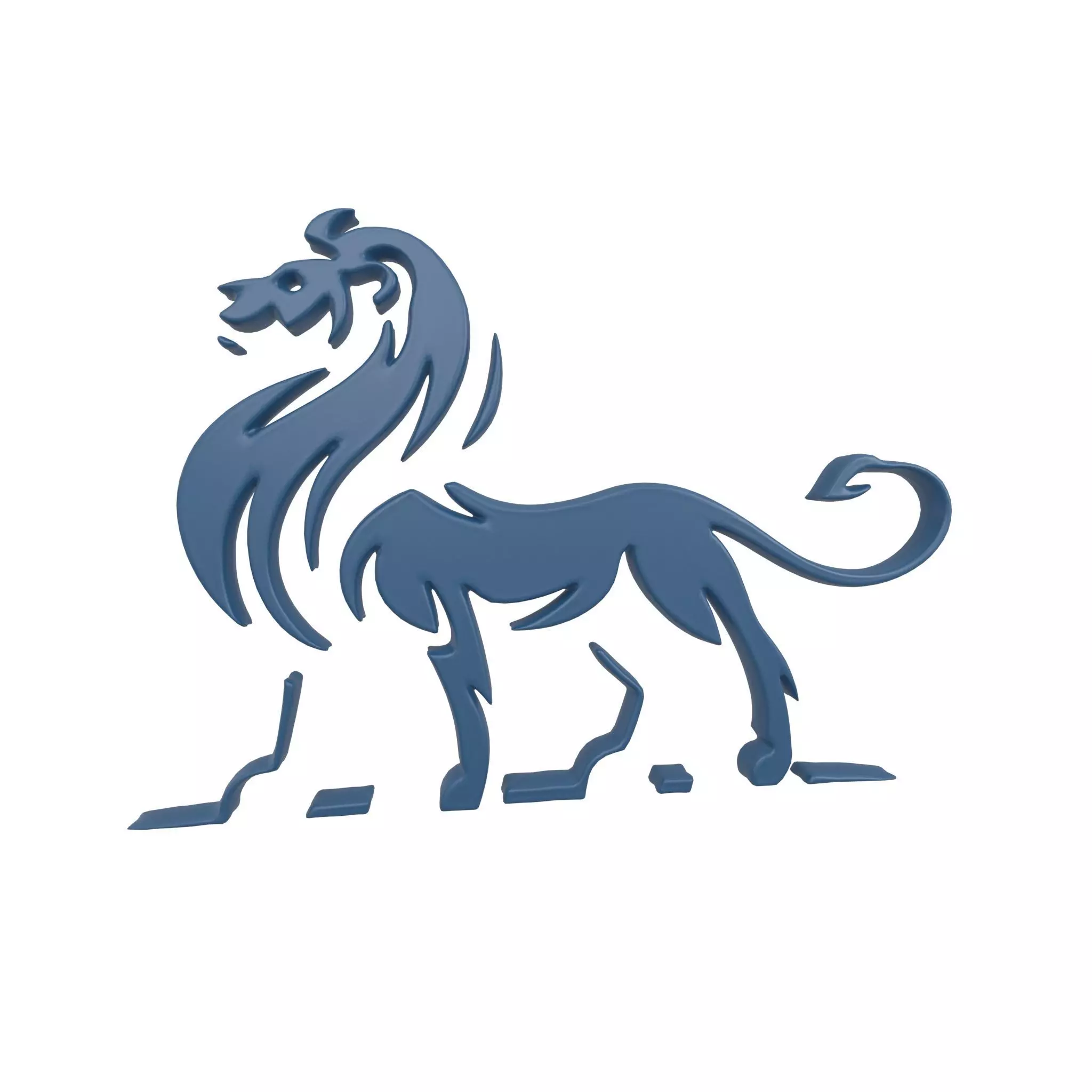 Lion Emblem v2 004 Low-poly 3D model_0