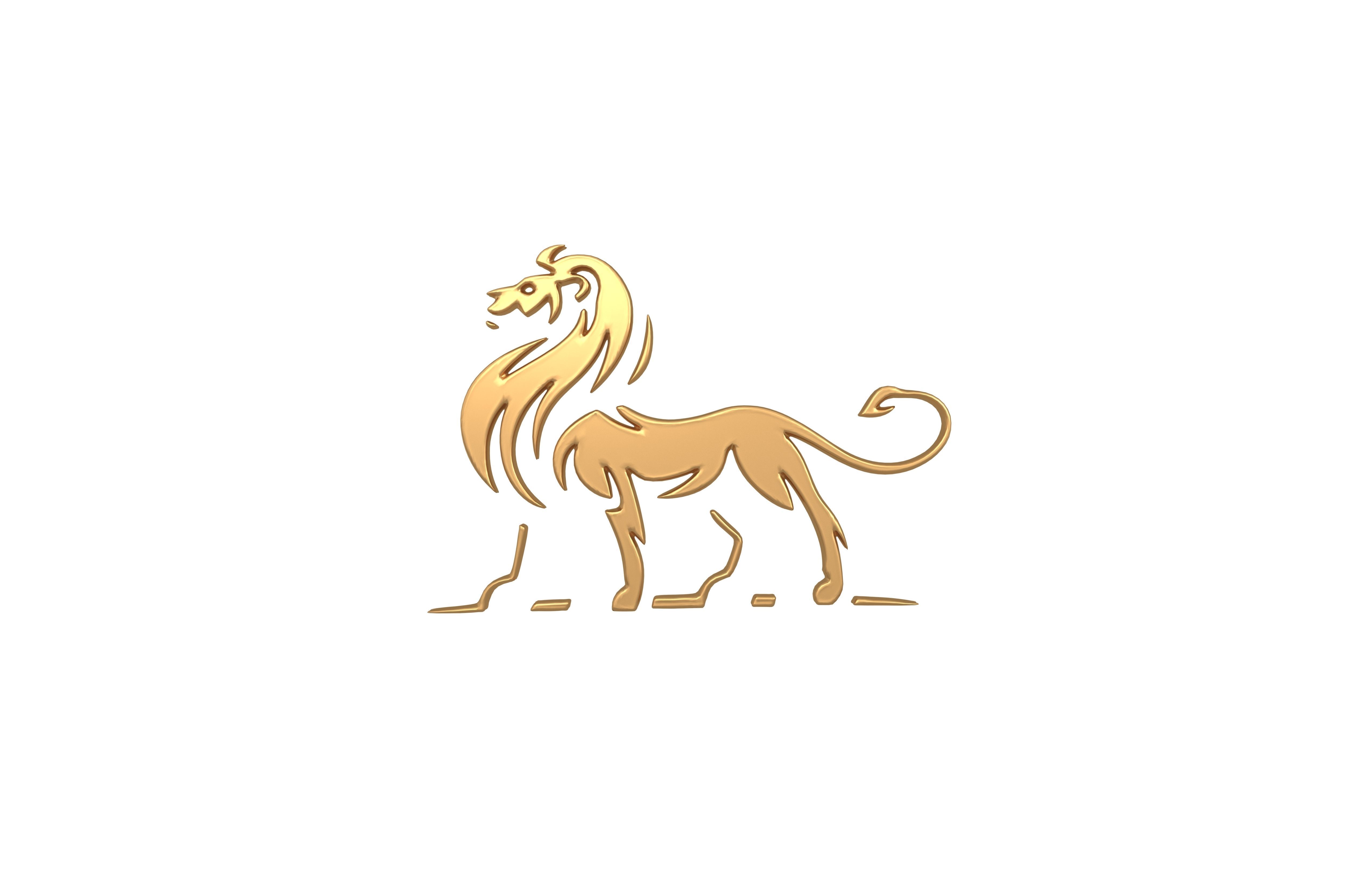 Lion Emblem v2 005 Low-poly 3D model_1
