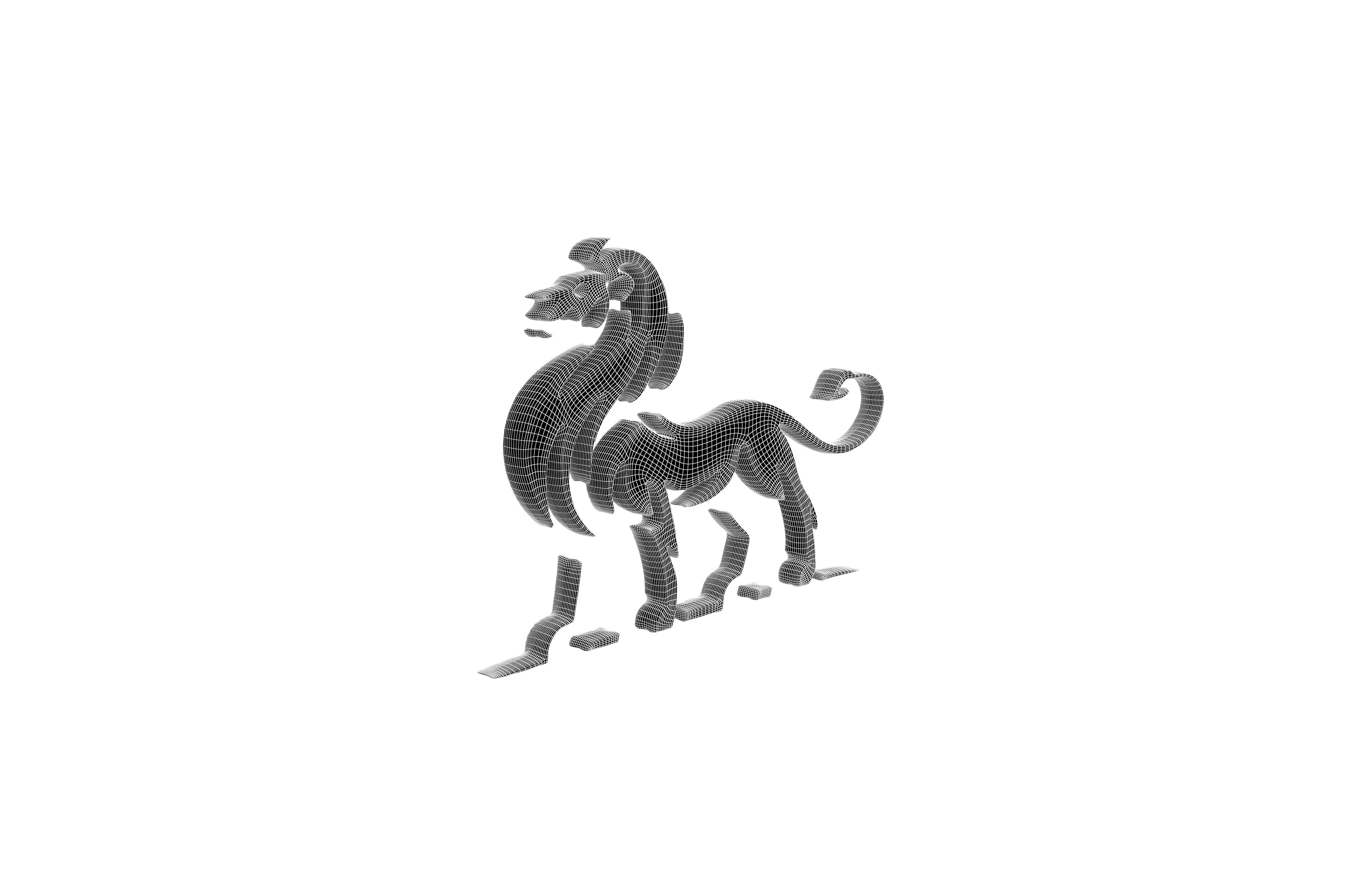 Lion Emblem v2 006 Low-poly 3D model_7