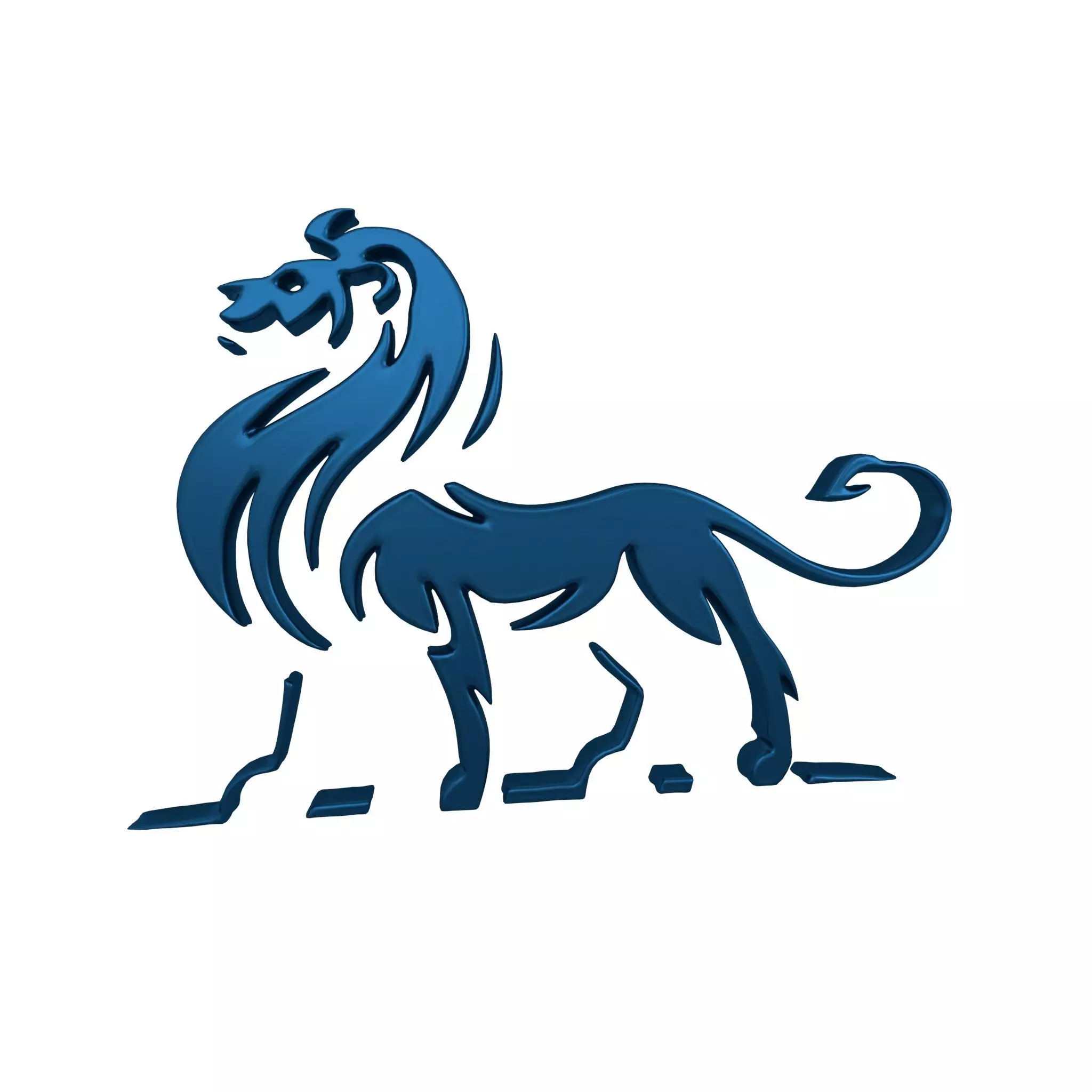 Lion Emblem v2 008 Low-poly 3D model_0