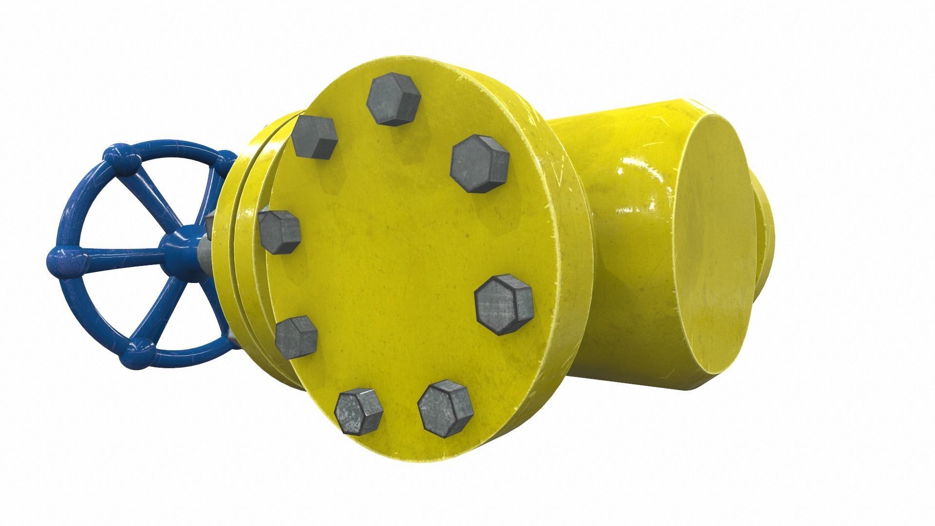 Industrial pipeline valve 2 3D model_4