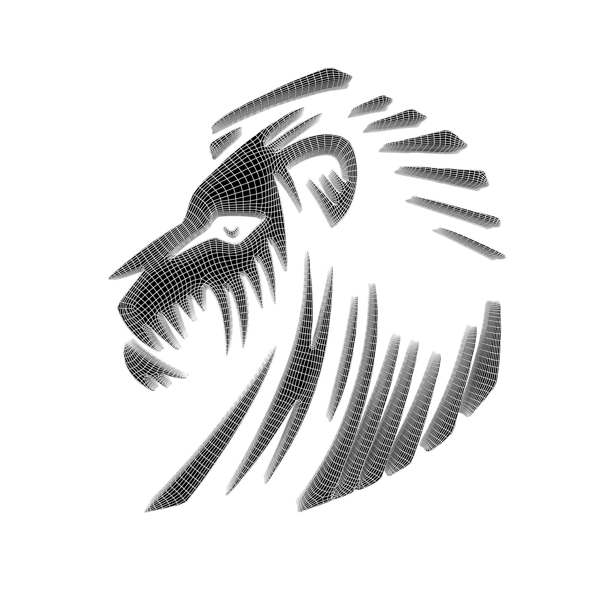 Lion Emblem v3 007 Low-poly 3D model_4