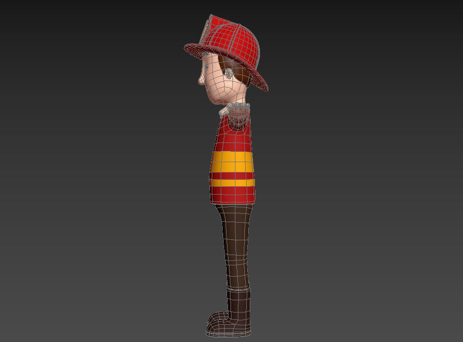 CartoonMan037-Firefighter cartoon fireman 3D model_18