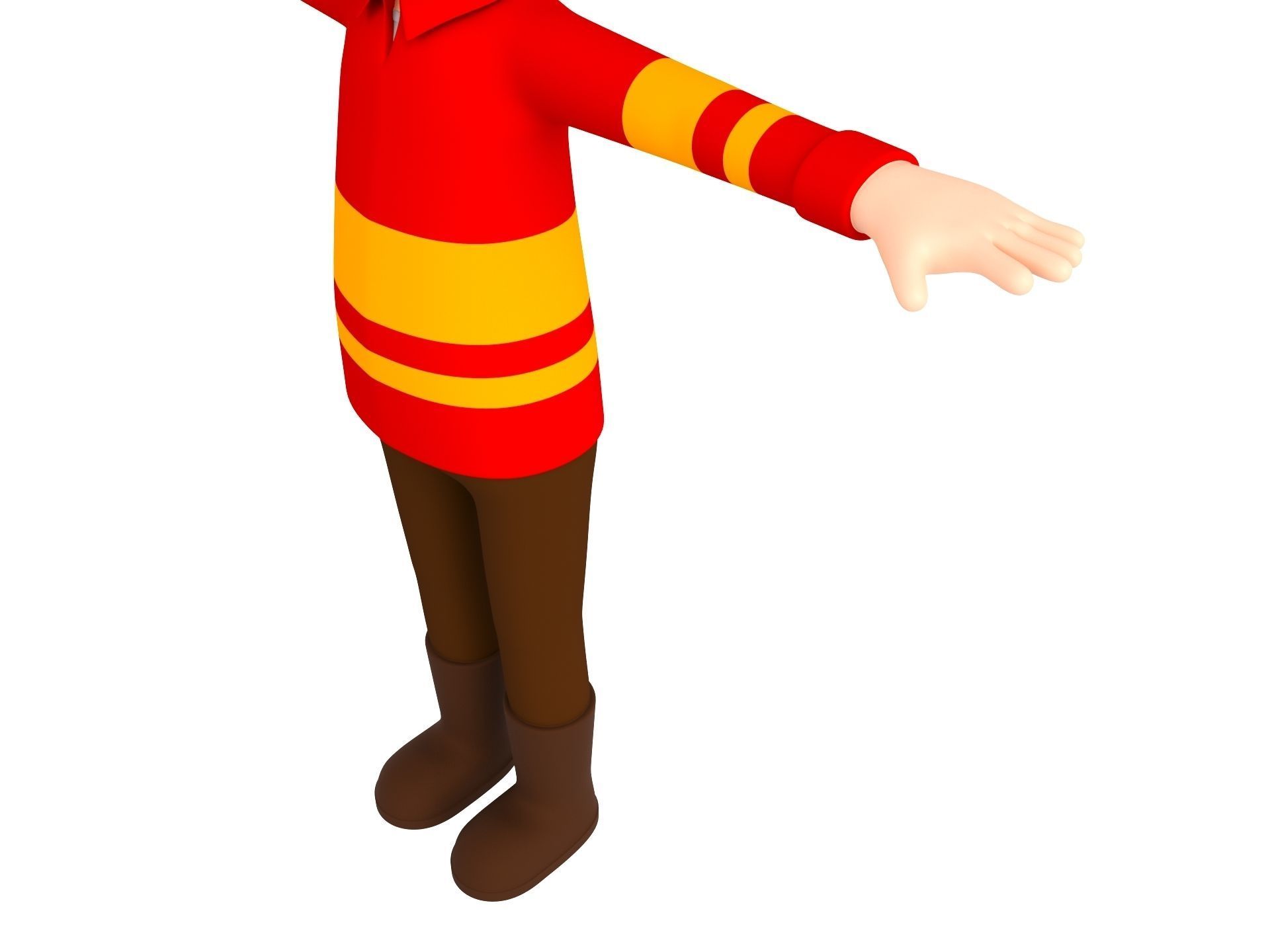 CartoonMan037-Firefighter cartoon fireman 3D model_5