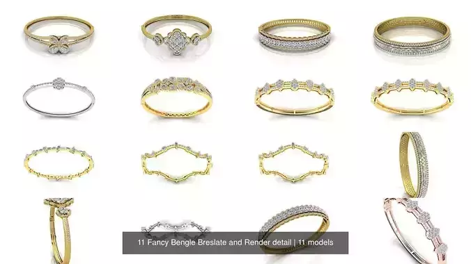 11 Fancy Bengle Breslate and Render detail 3D Model Collection